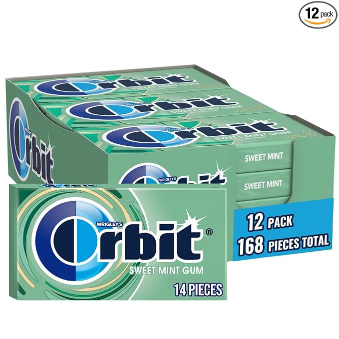 Orbit Sweet Mint Sugar Free Chewing Gum 12 pack box
