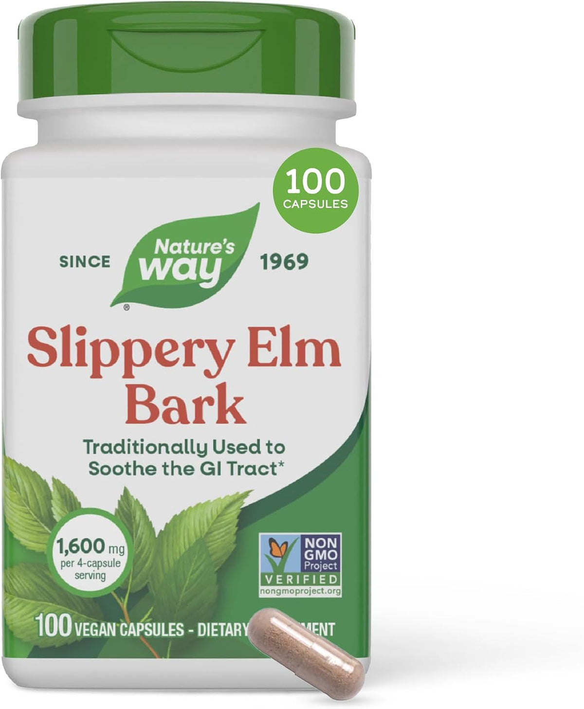 Nature's Way Slippery Elm Bark 100 ct supplement