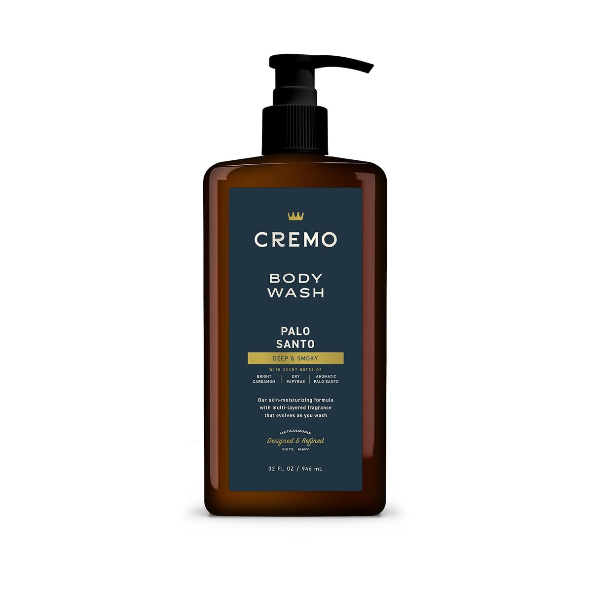 Men's body wash with smoky Palo Santo scent