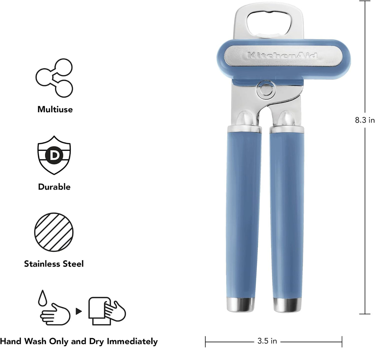 Blue Velvet KitchenAid can opener with stainless steel cutting wheel