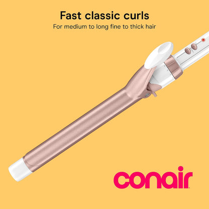 White rose gold long barrel curling iron for waves