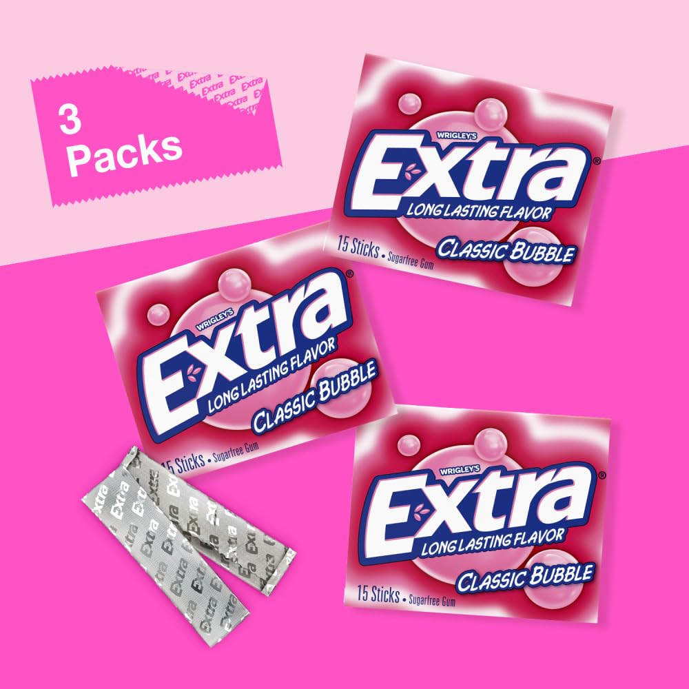 WRIGLEY'S EXTRA Classic Bubble Gum 45-stick total