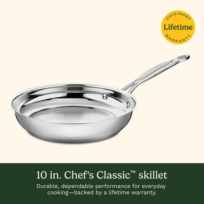 10 inch stainless steel skillet with tapered rim