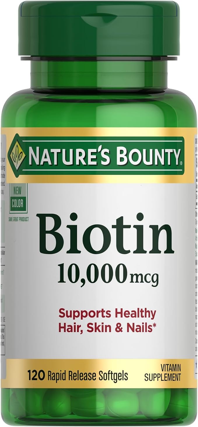 Nature's Bounty Biotin Hair Skin and Nails Vitamins bottle