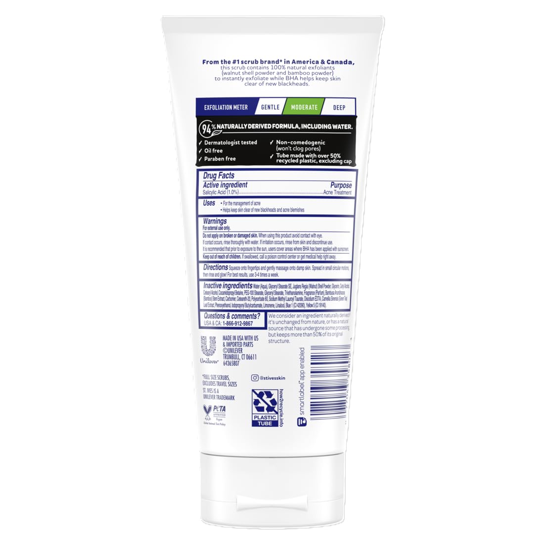 Salicylic acid blackhead clearing face scrub