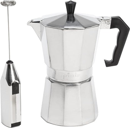 Primula silver stovetop espresso maker gift set
