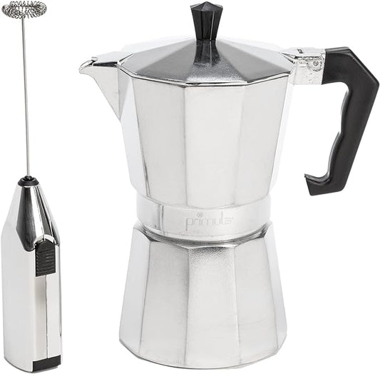 Primula silver stovetop espresso maker gift set
