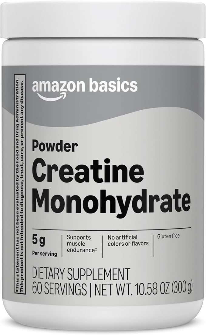 Amazon Basics creatine monohydrate powder container