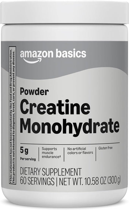 Amazon Basics creatine monohydrate powder container