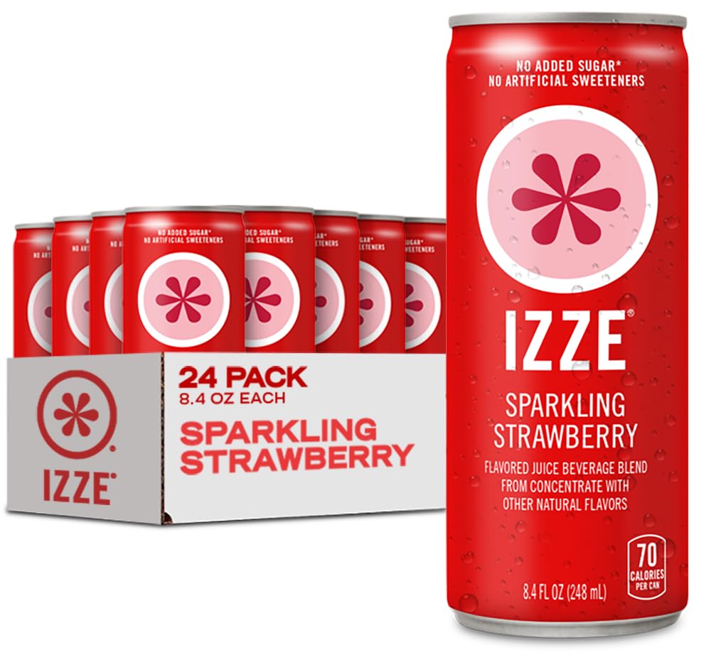 IZZE strawberry no sugar added sparkling juice can