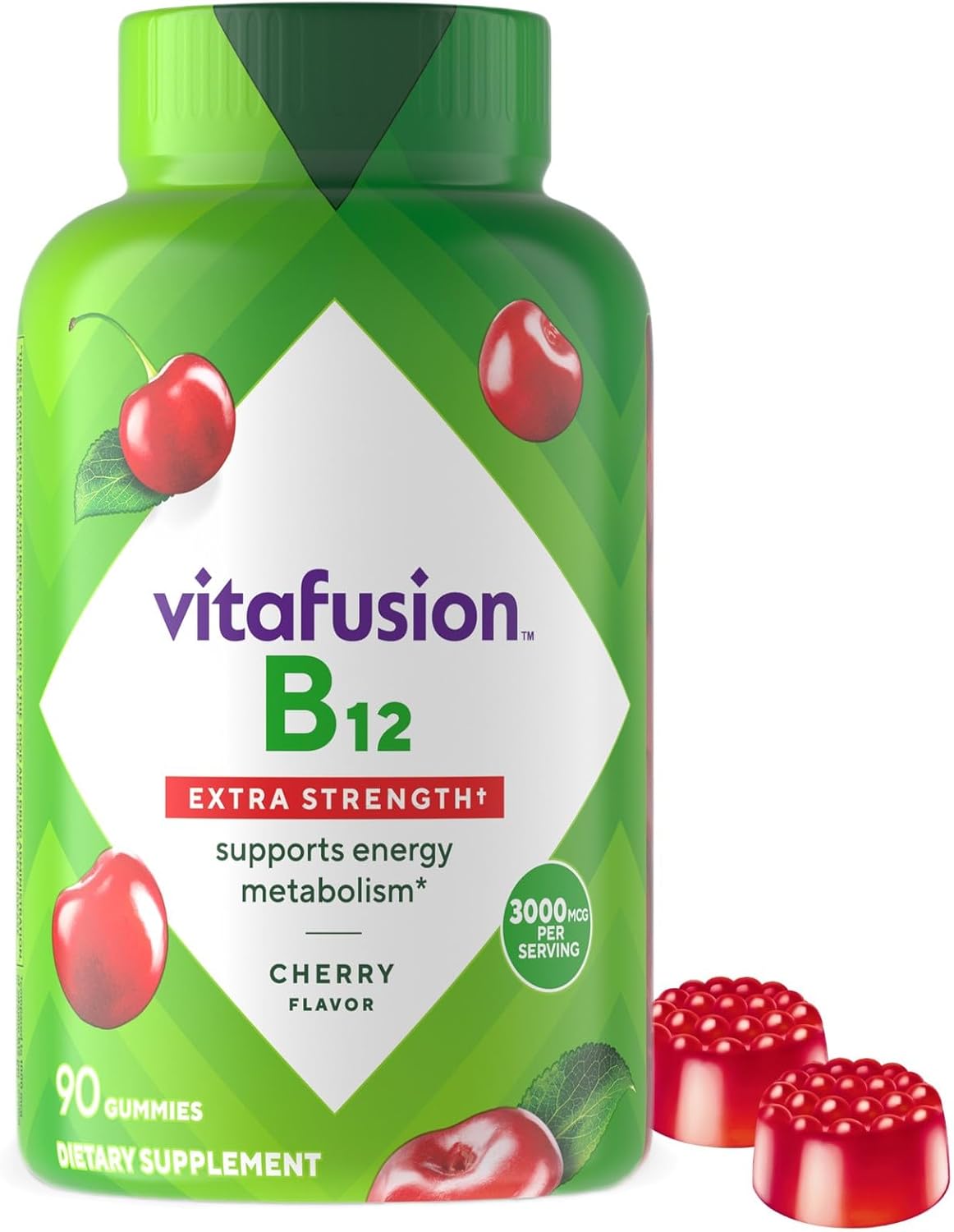 Vitafusion Extra Strength B12 gummies 90 count bottle