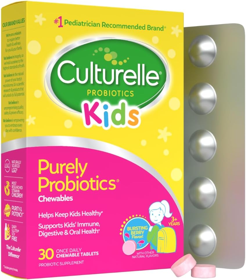 Culturelle kids chewable probiotic supplement bottle