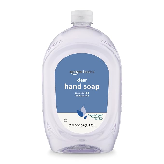 Amazon Basics gentle clear liquid hand soap refill 50 oz