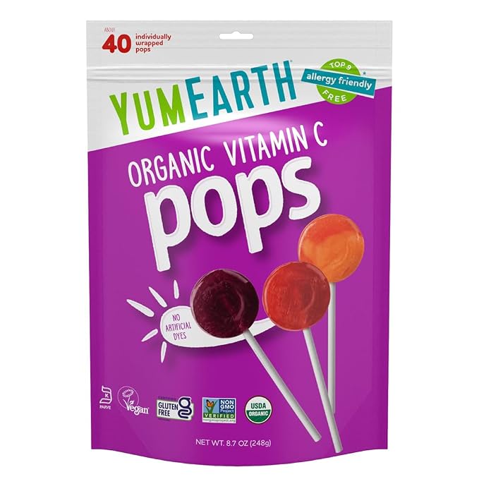 YumEarth Organic Vitamin C Pops variety pack bag