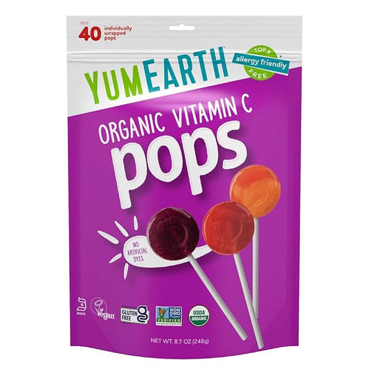 YumEarth Organic Vitamin C Pops variety pack bag