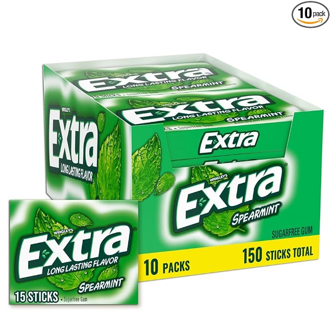 WRIGLEY'S EXTRA spearmint sugarfree gum bulk 10 pack