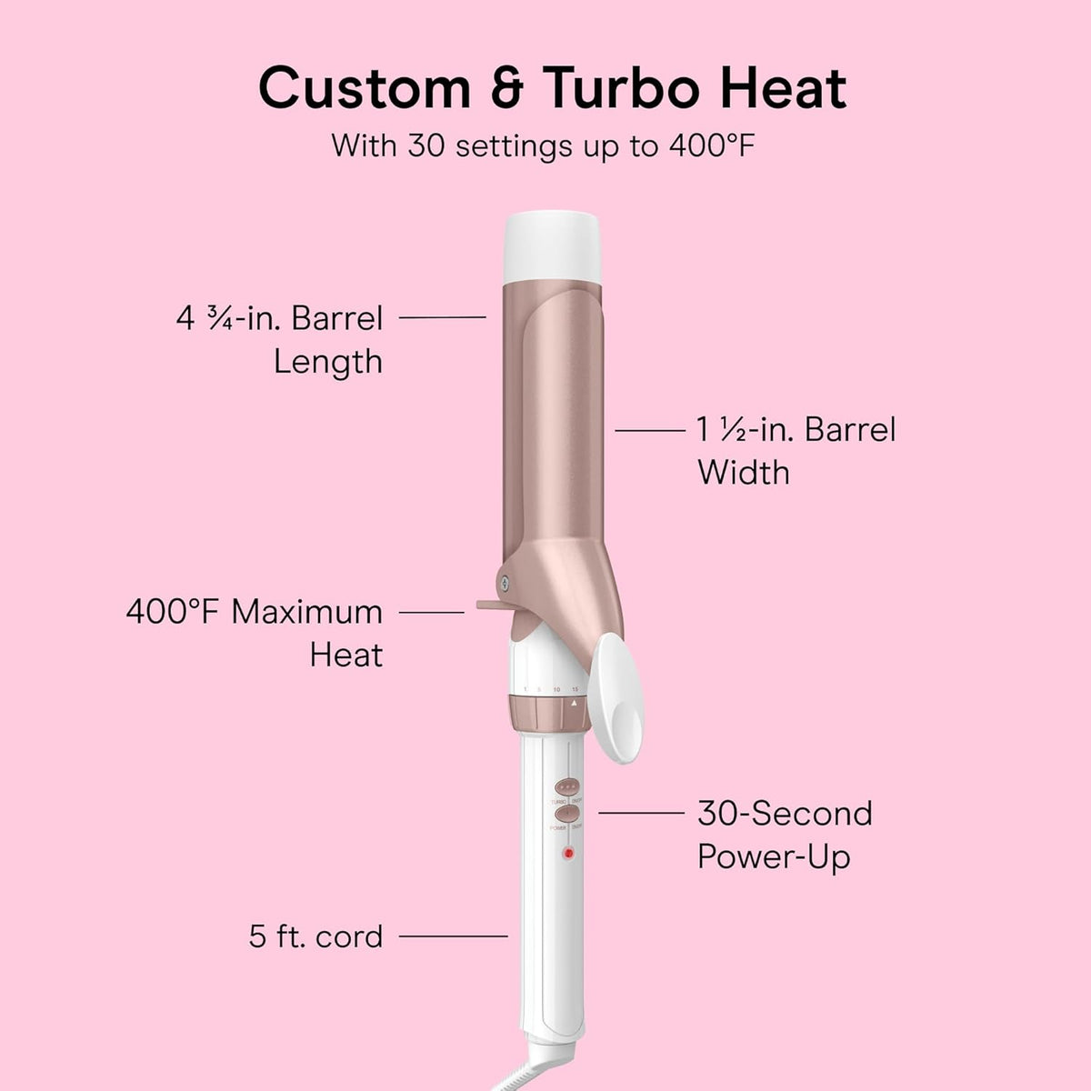 Conair curling iron with swivel cord and cool tip