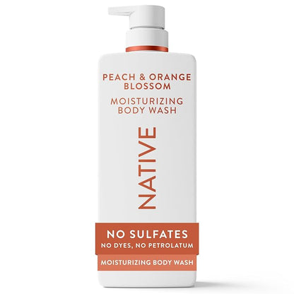 Native Peach–Orange Blossom moisturizing body wash, 22 fl oz