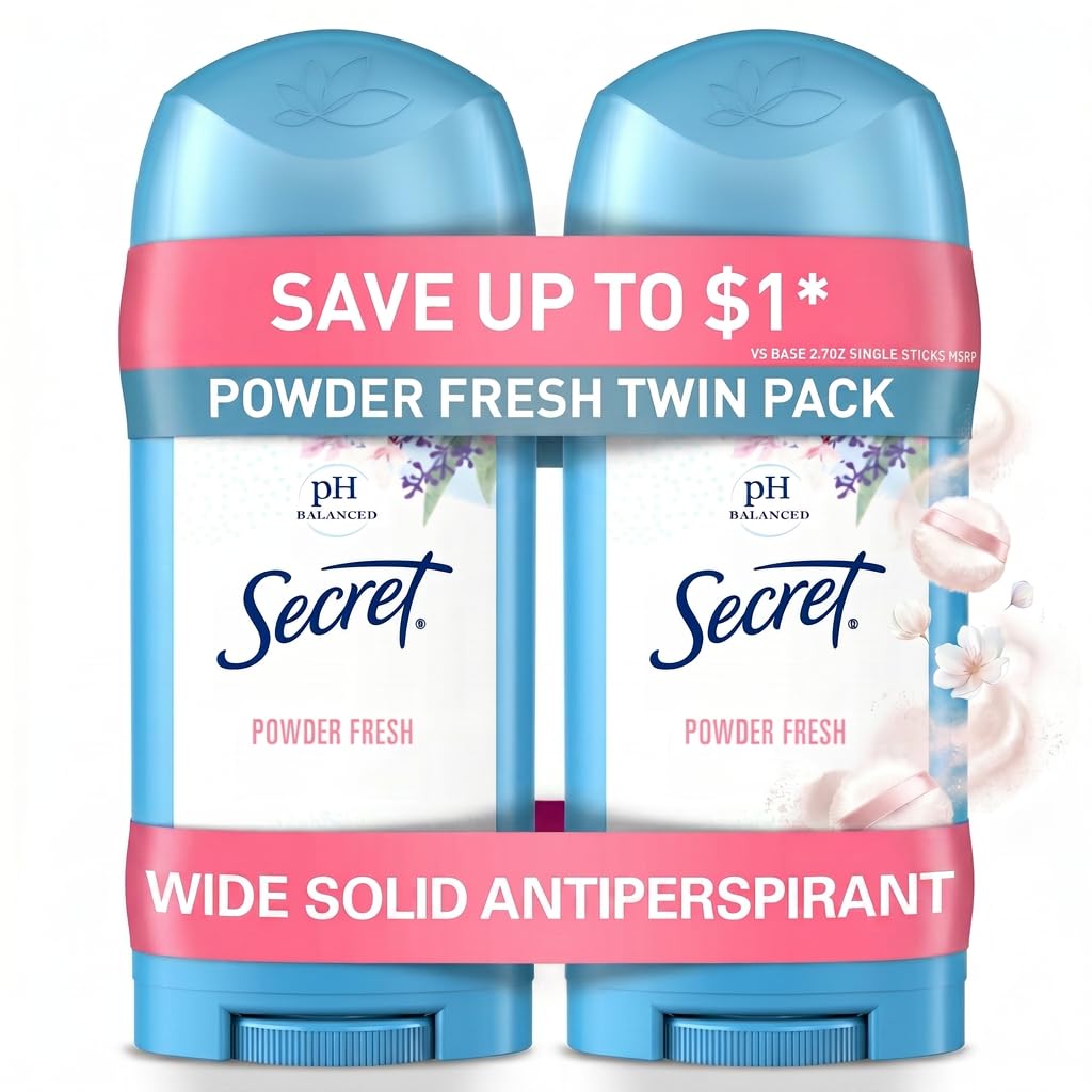 Secret wide solid deodorant 2.7 oz pack of two