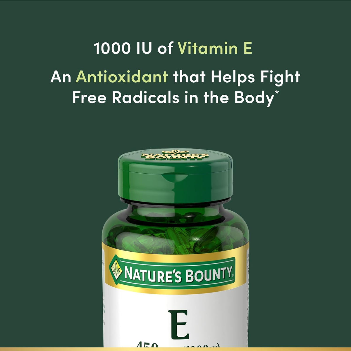 Non-GMO Nature's Bounty Vitamin E softgels