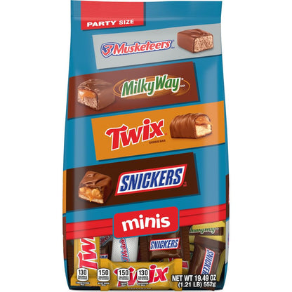 Individually wrapped mini chocolate candy bars