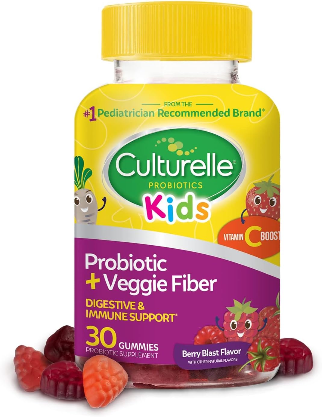 Berry probiotic fiber gummies for kids ages 3 plus
