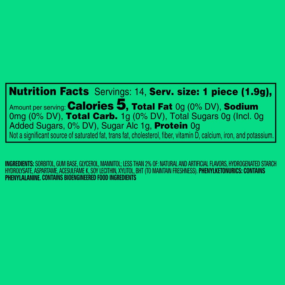 Sugar free sweet mint chewing gum bulk box