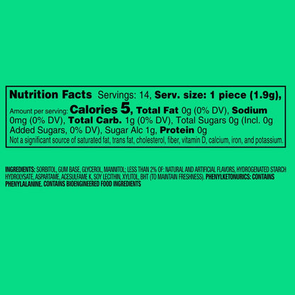 Sugar free sweet mint chewing gum bulk box