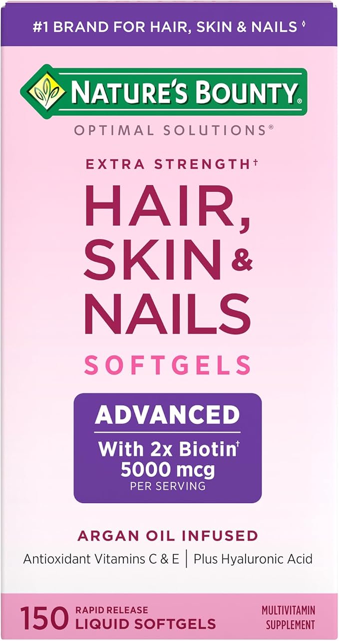Nature's Bounty Advanced Hair Skin and Nails softgels bottle