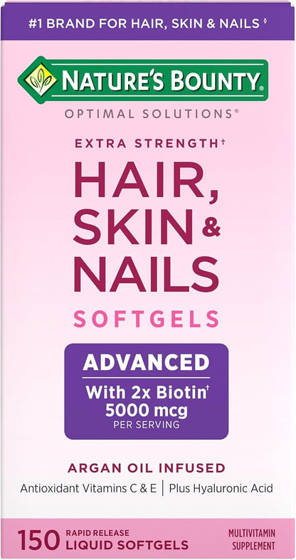Nature's Bounty Advanced Hair Skin and Nails softgels bottle