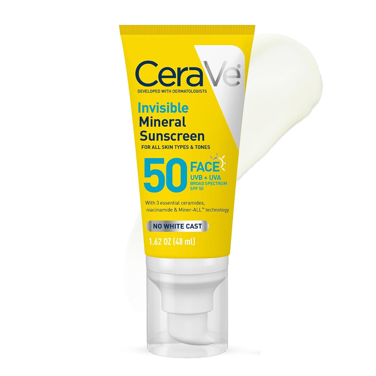 CeraVe mineral face sunscreen 1.62 oz tube
