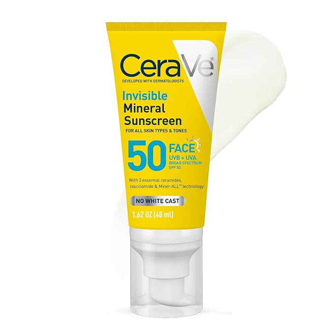 CeraVe Invisible Mineral Sunscreen SPF 50 face sunscreen