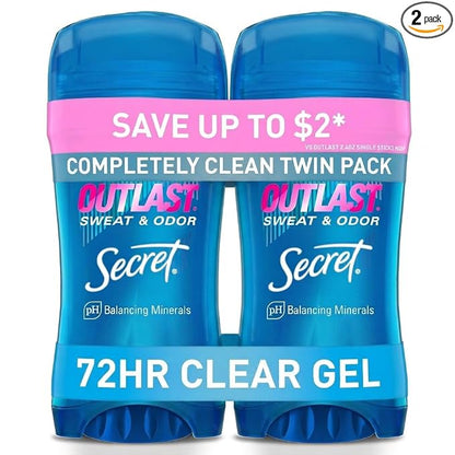 Secret Outlast clear gel antiperspirant deodorant 2 pack