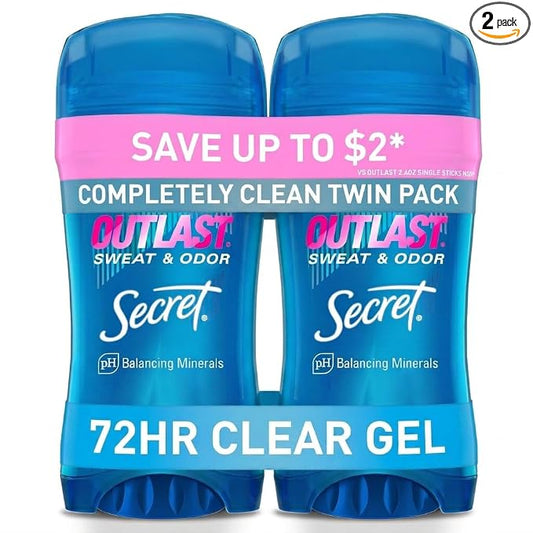 Secret Outlast clear gel antiperspirant deodorant 2 pack