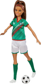 Barbie soccer doll with soccer ball accessory