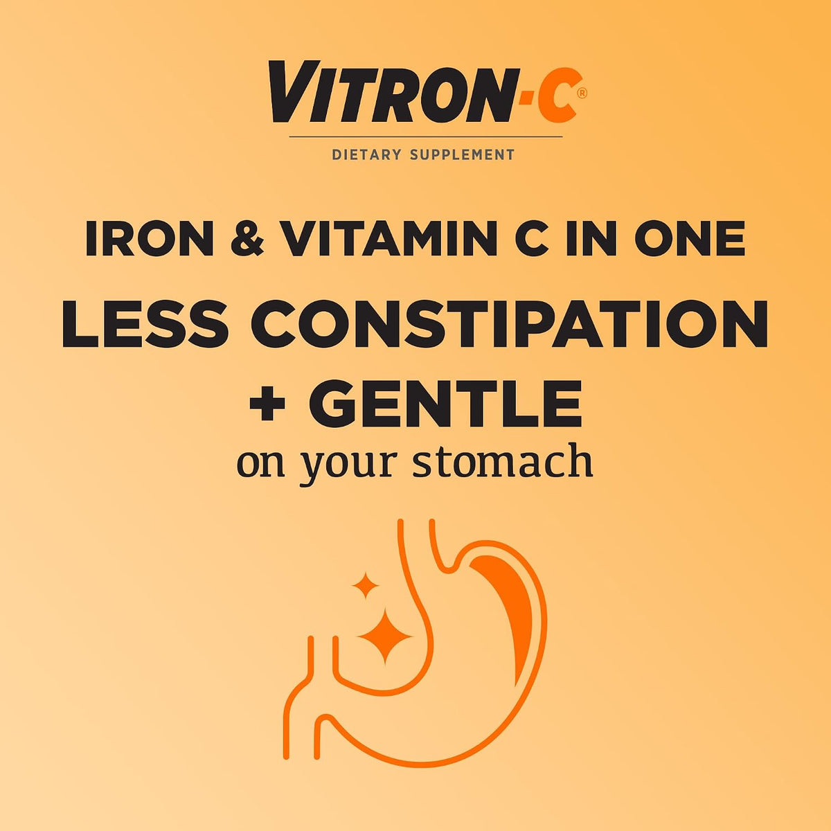 Vitron-C 60 count iron and vitamin C supplement packaging