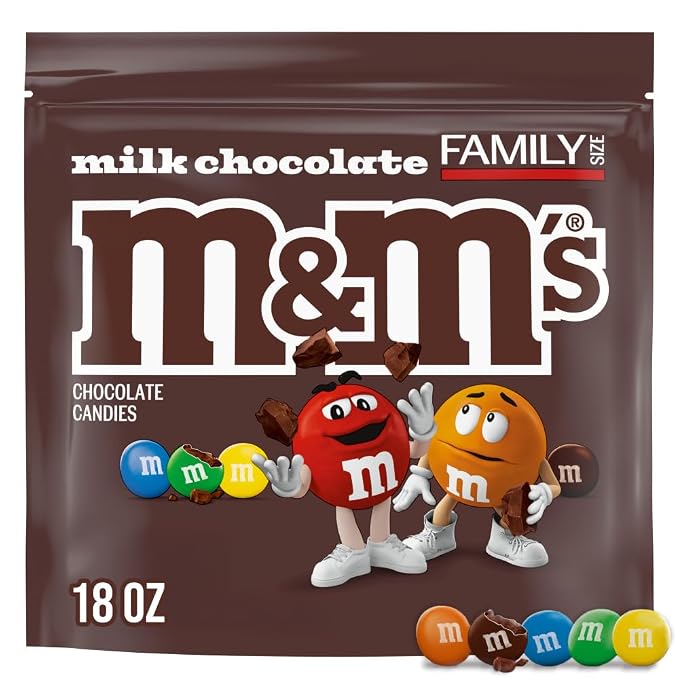 M&M'S Milk Chocolate Candy family size 18 oz resealable bag