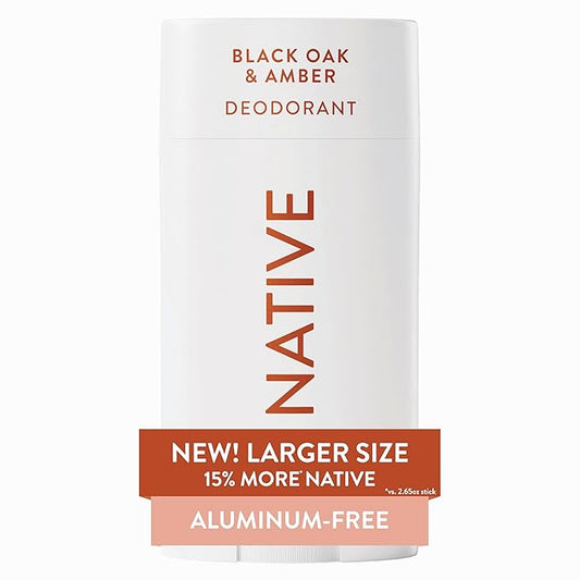 Native Black Oak & Amber aluminum-free deodorant stick
