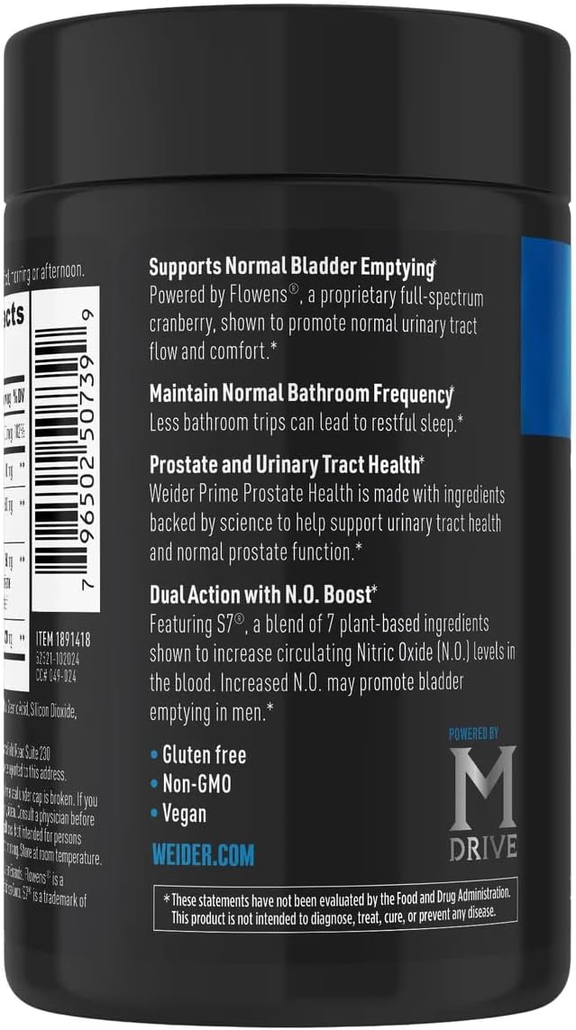 Weider Prime Prostate Health with Saw Palmetto, 120 Capsules