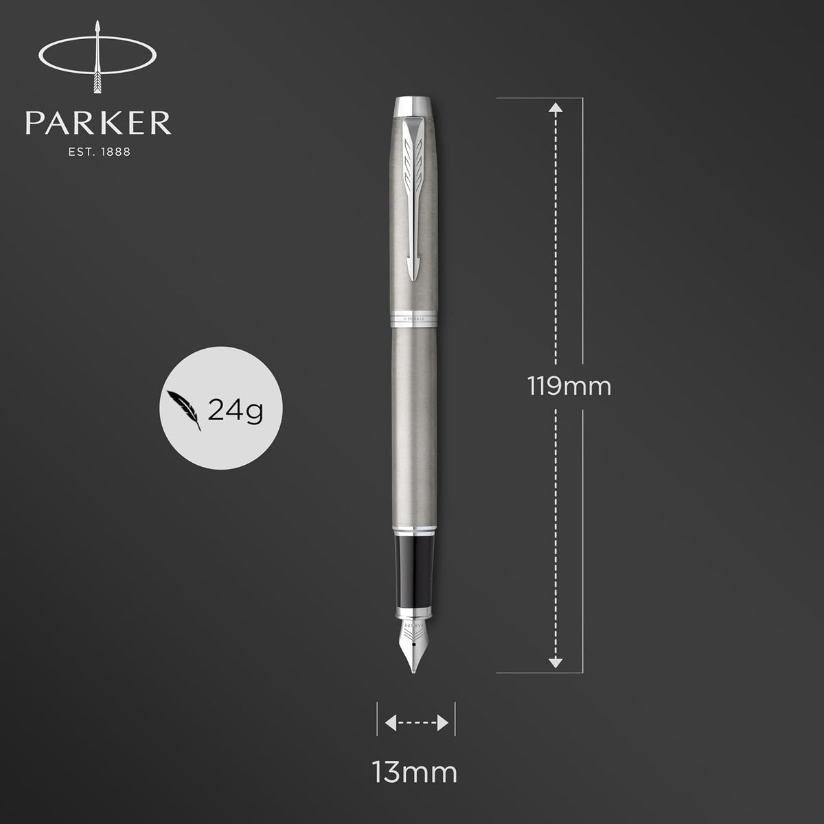Parker stainless steel nib fountain pen