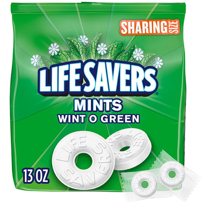 Individually wrapped LIFE SAVERS wintergreen mints