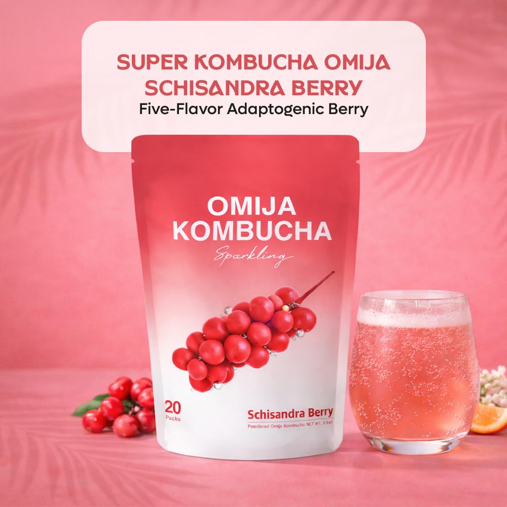 Kombucha Powder Packets Unisex Schisandra Berry Sparkling Drink Mix