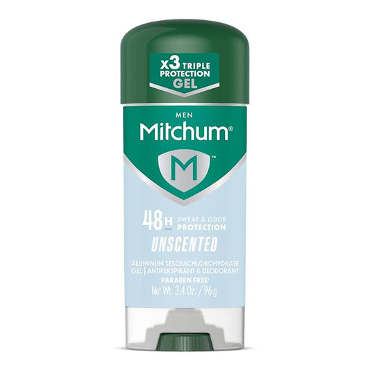 Mitchum men’s unscented antiperspirant deodorant gel, 3.4 oz