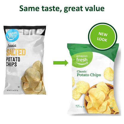 Amazon Fresh Classic Potato Chips snack bag