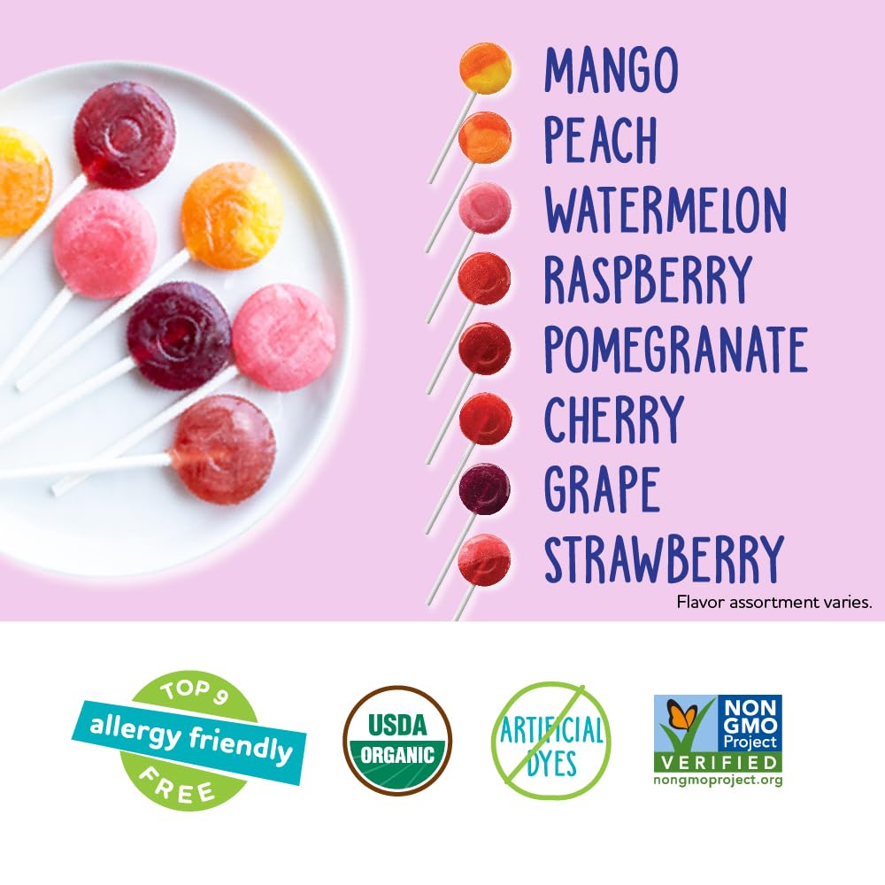 YumEarth no artificial dyes fruit lollipops