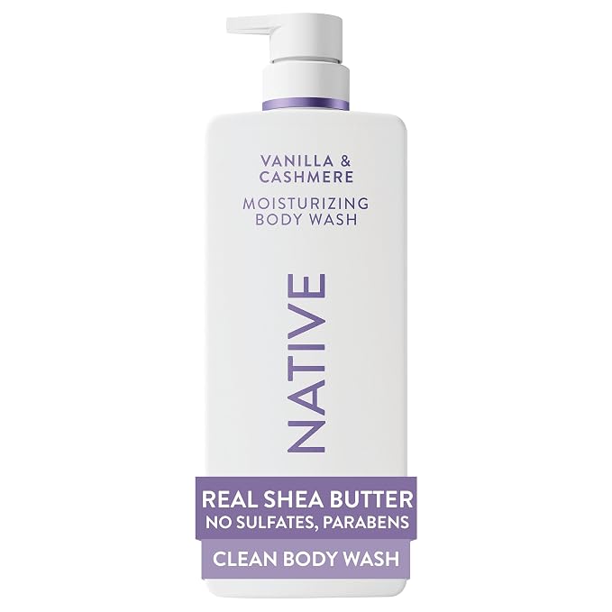Native Vanilla & Cashmere moisturizing body wash bottle