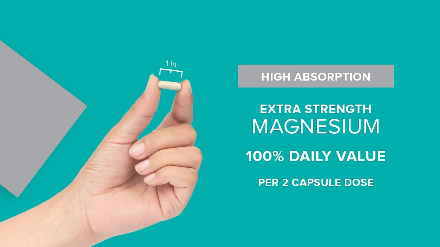 Qunol Magnesium Extra Strength 420mg, Vegetarian & Gluten Free, 240 Capsules