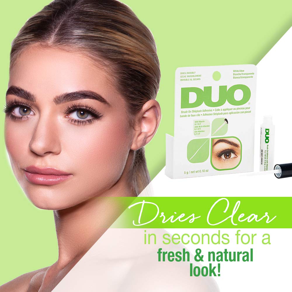 Clear-drying DUO lash adhesive for seamless makeup