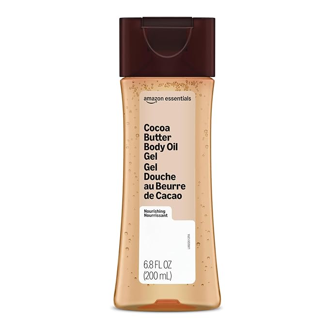 Amazon Essentials Body Oil Gel with Cocoa Butter, 6.8 fl oz