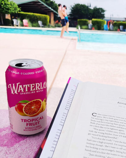 Tropical fruit carbonated water cans by Waterloo
